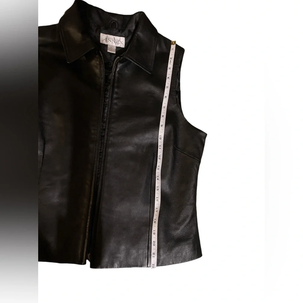 Vintage Casual Corner Black leather vest. size l. 1980’s-90 - Picture 7 of 12